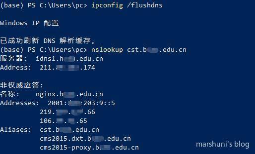 nslookup 查询结果截图-2